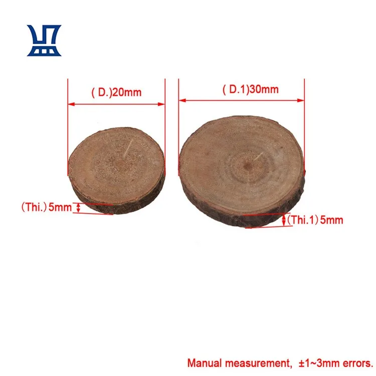 BQLZR Free Shipping 25mm Small Unfinished Natural Wood Slices DIY Crafts Wood Slice Ornaments