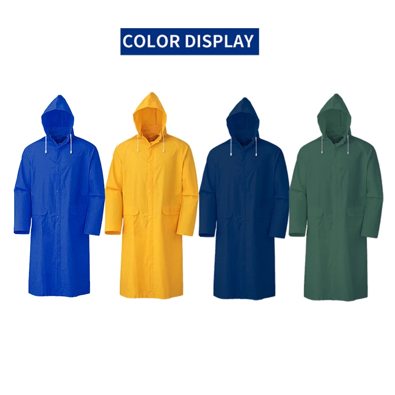 raincoat Yellow water proof heavy duty rain coat for adults mens long raincoat polyester raincoat