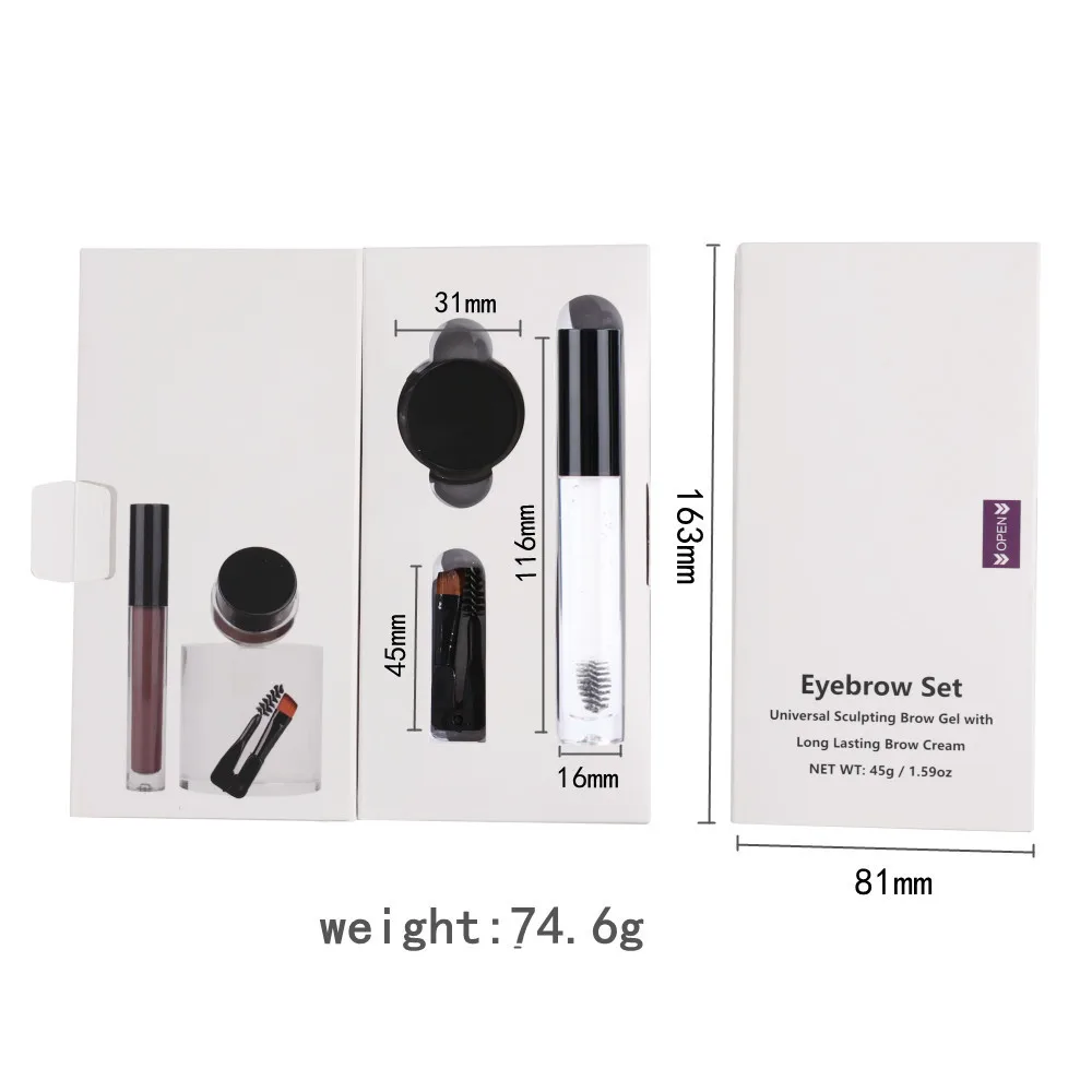 Private label Gift set Transparent eyebrow gel wild eyebrow shaping liquid gel eyebrow cream set