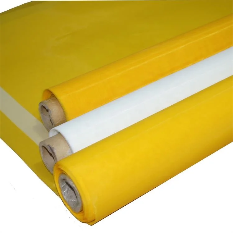 Желто-белый 100 110 120 150 200 250 300 сетчатая ткань полиэфирная шелкография сетка/Болтовая для печати