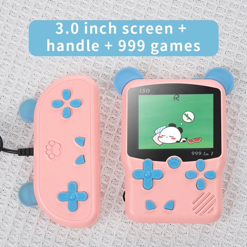 Cute I50 Retro Mini Handheld Console 4bit 999 Classic Games Player 3.0Inch LCD Kids Video Game Player Games