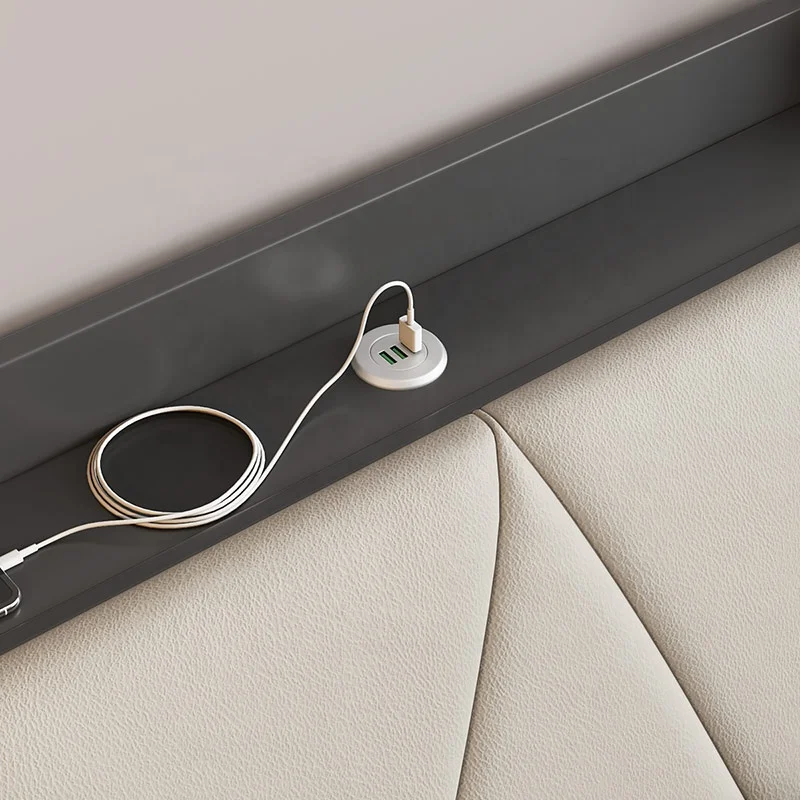 Hot Sale  Bedroom Furniture Storage Bedside Lift Up Double Size Storage Wood Bed