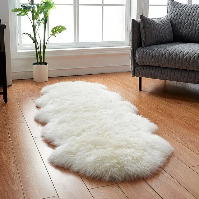 fluffy fur rug wholesale Manufacture suede floor carpet sheepskin rug for living room