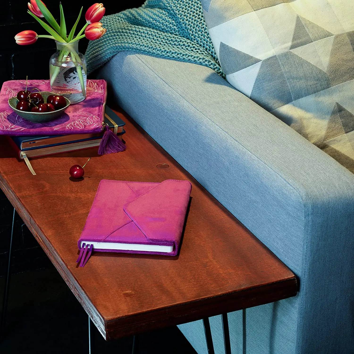 Блокнот в твердой обложке из фиолетового бархата для журнал оптовая продажа