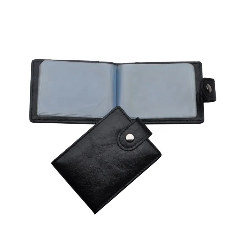 Faux Leather Bank Card Holder ATM Card Holder with Plastic PVC Pocket