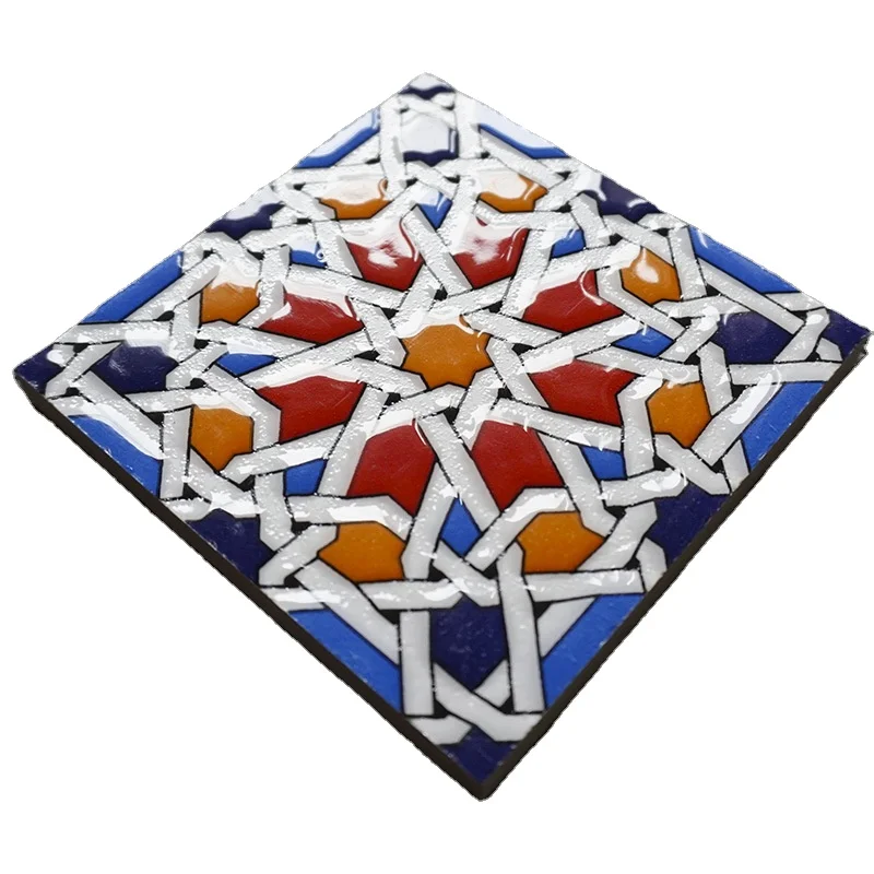 100 x 100 mm Bright Surface Floret Tile Stair Side Background Waist Line Ceramic Tile Bar Dandy Brick Concave Flower Tiles