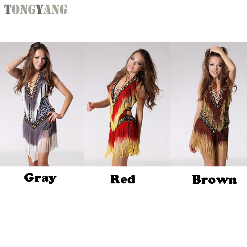 TONGYANG Sexy Cheap Latin Dance Dress Women Professional Latin Skirt Samba Dance Latin Salsa Dresses
