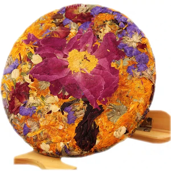 200 gram Chinese famous dried flower cake from Yunnan province Hua Qian Gu mix tea cake