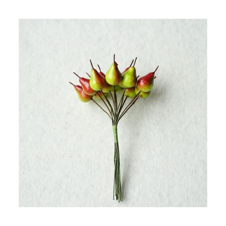 
Christmas artificial berry branch Artificial Pear for home decor Winter Holiday Gift Packing Decoration 