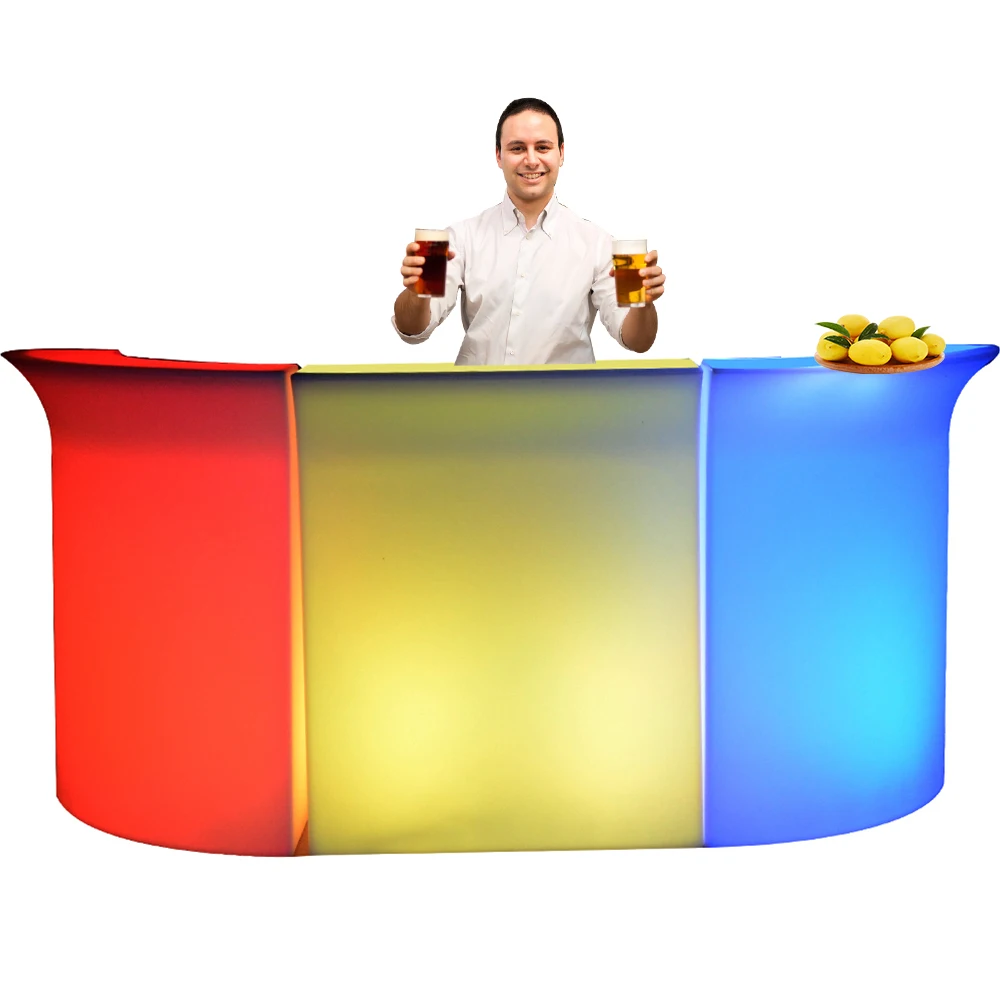 outdoor led bar counter used coffee shop restaurant party event rental portable furniture led lighted bar counter for sale