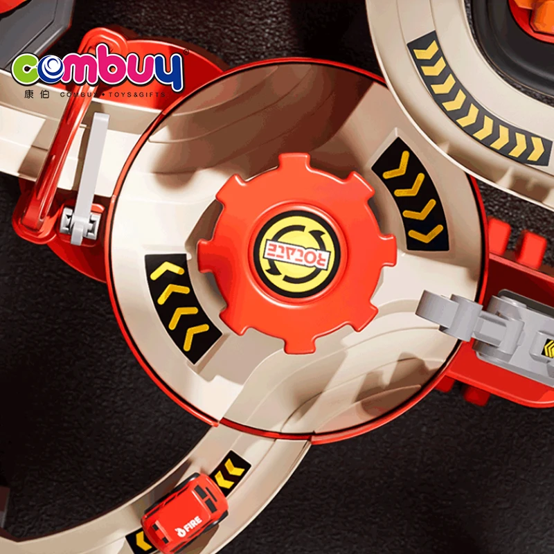 Electric Elevating Building Wash Vehicle Educational Diy Puzzle Slide Track Car Toy