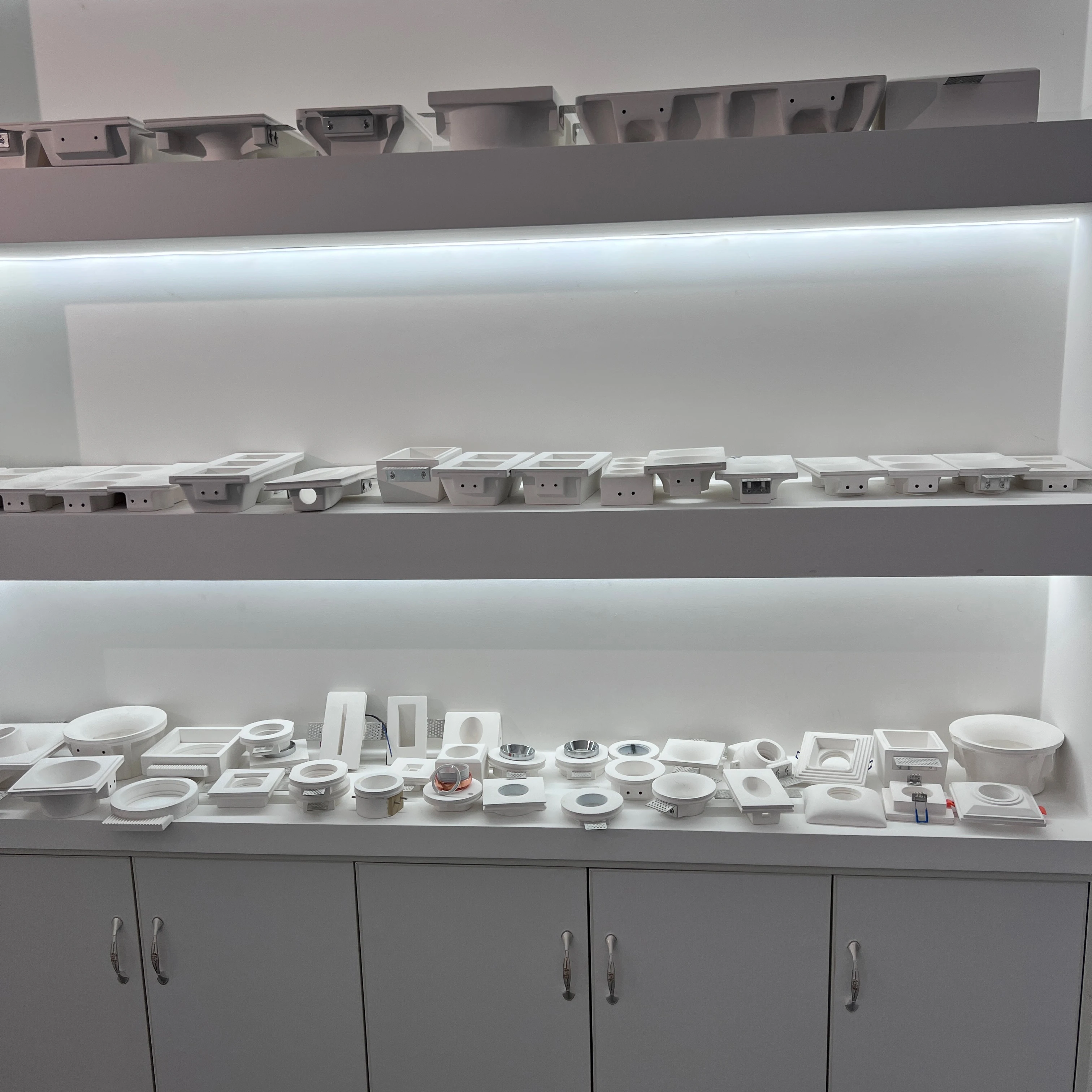 7W 10W Gypsum Led Lights Square Gypsum Trimless Recessed Led Ceiling Light Downlight Ceiling Recess Mounted Plaster Lamp