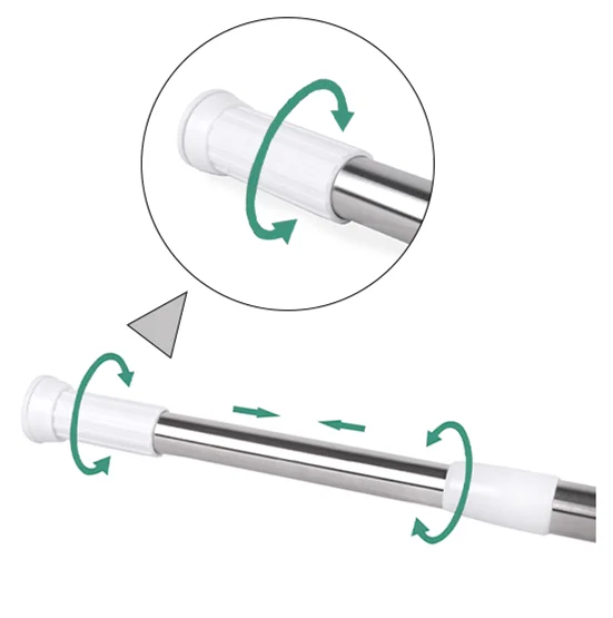 Shower Curtains Rail Adjustable length 70-120CM/110-200CM Iron Coated Shower Curtain Poles Bathroom Rod