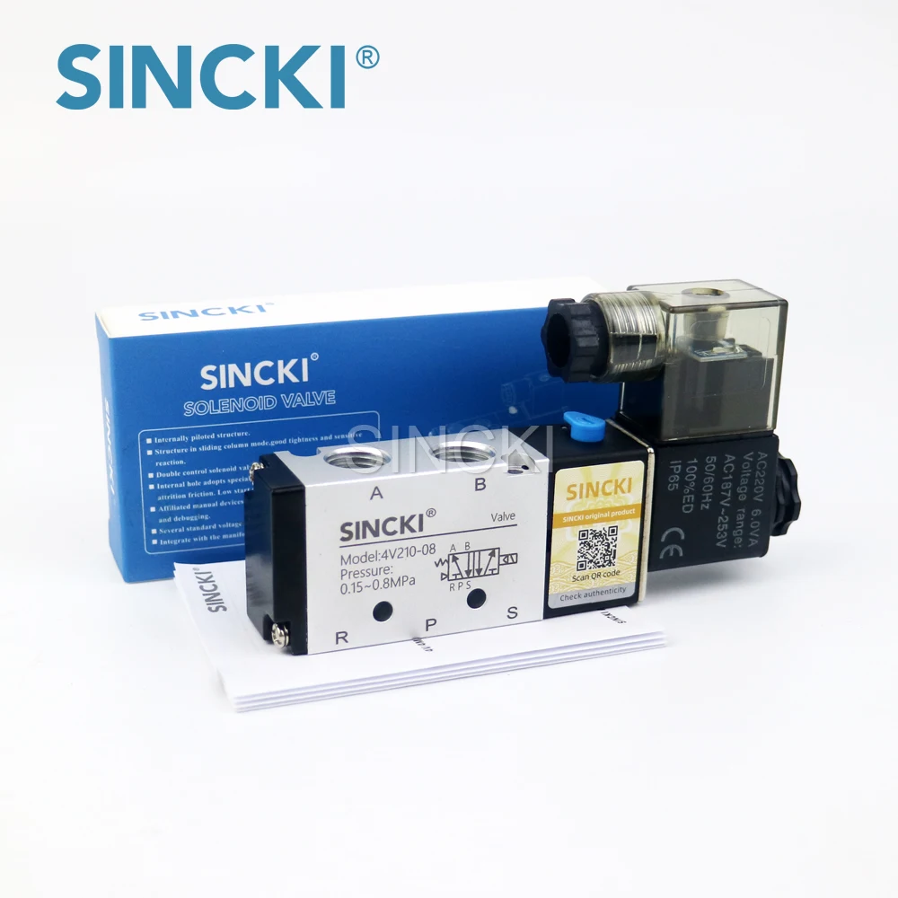 4V210-08 airtac type solenoid valves 12V DC 24V DC 110V AC 220V AC