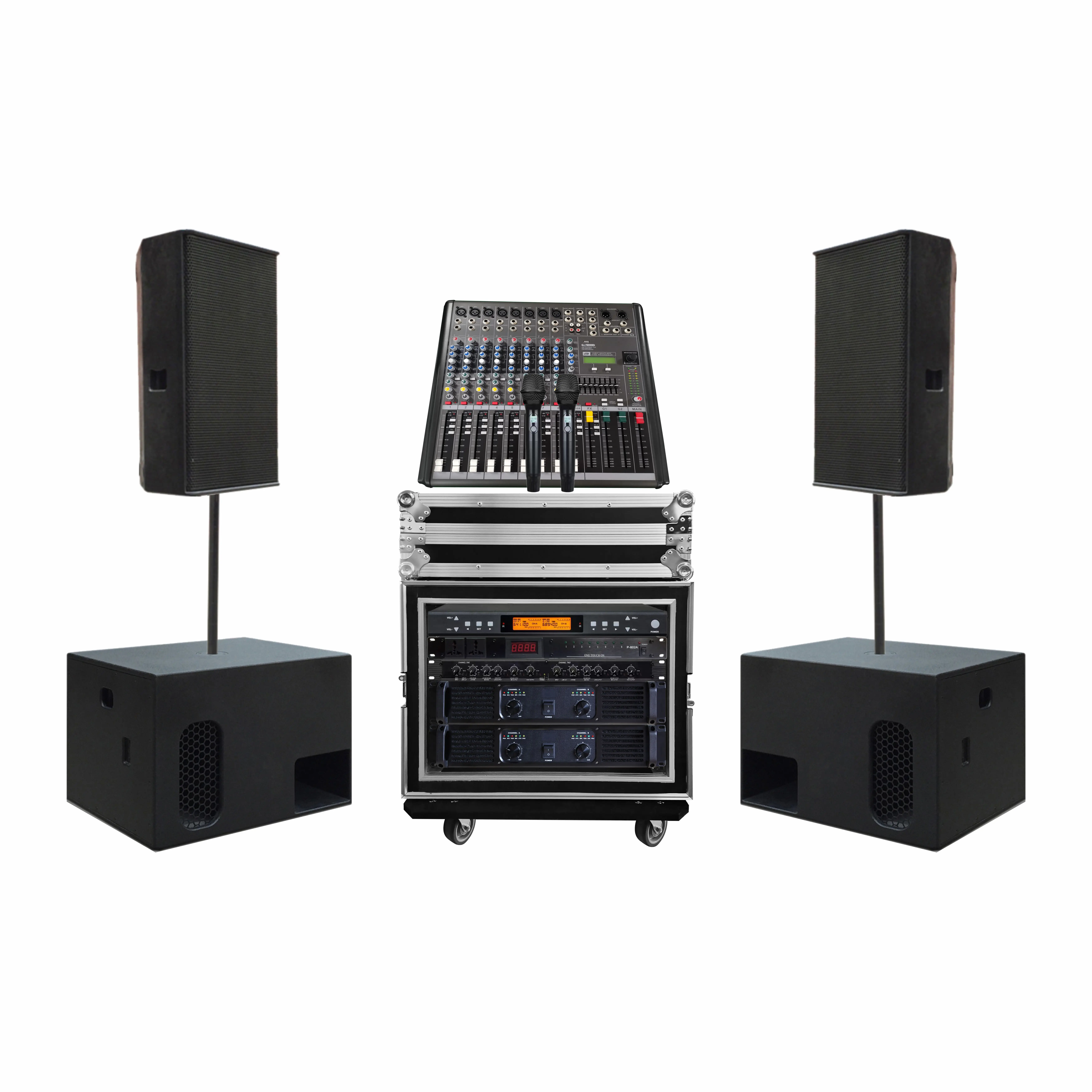 Single 15 Inch Sound System Full Range with powered subwoofer build in amplifier model  Passive Audio Line Array Speaker