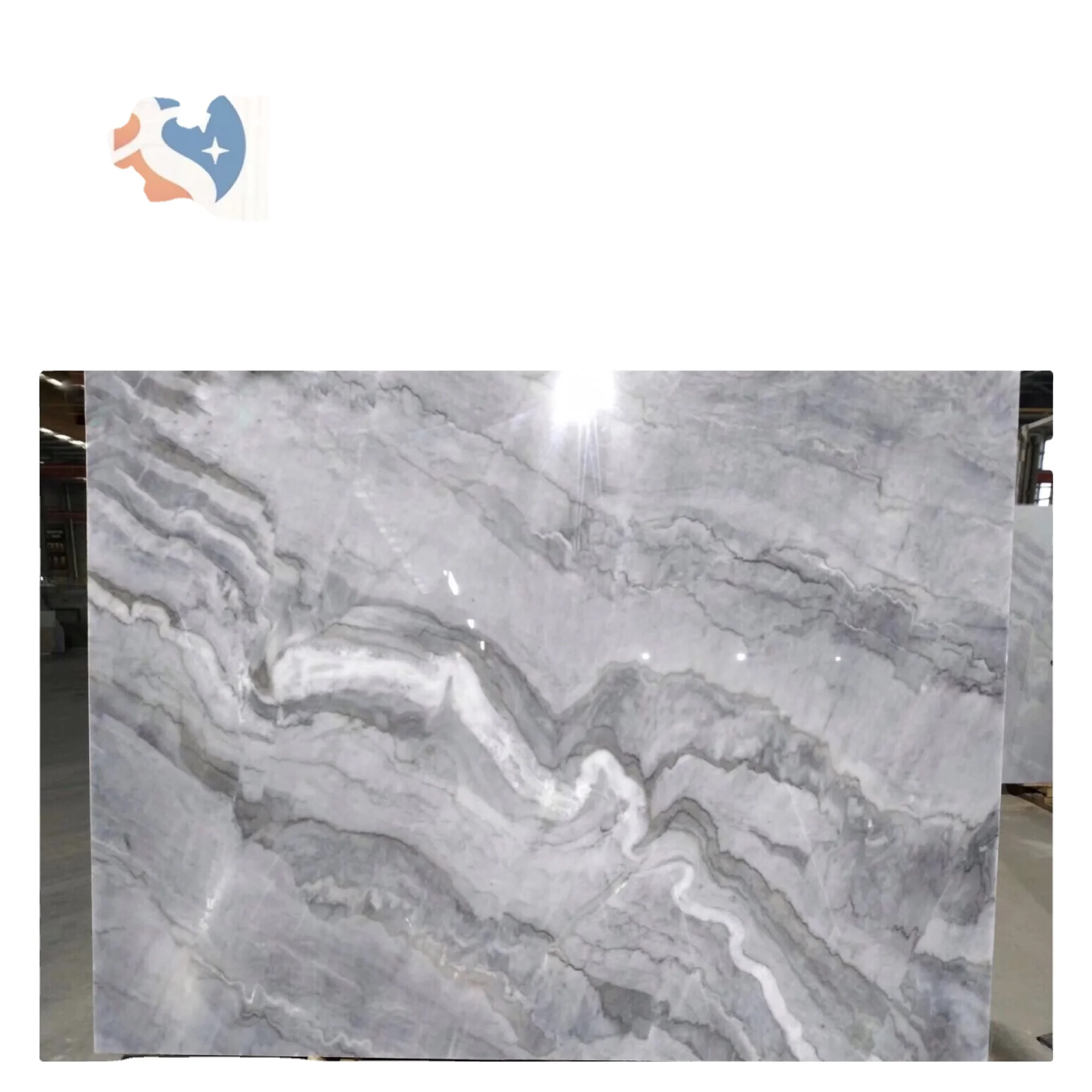 Factory Price Wholesale Interior Decoration Chinese Cloudy White Marble Slabs Grey and White Marble