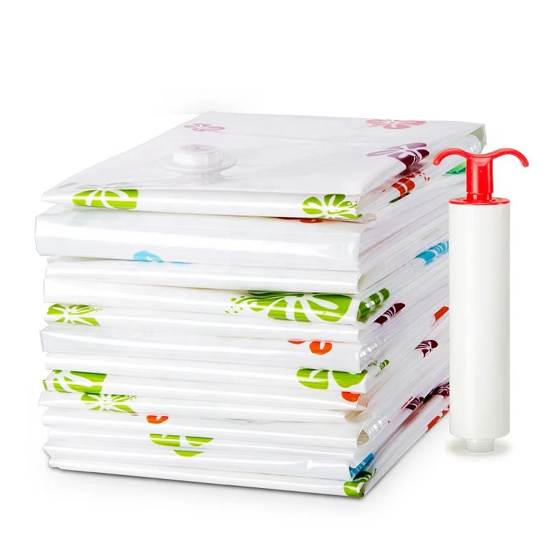 space saver large clear reusable thick plastic vacuum seal bag space saving clothing storage bags for clothes travels with pump
