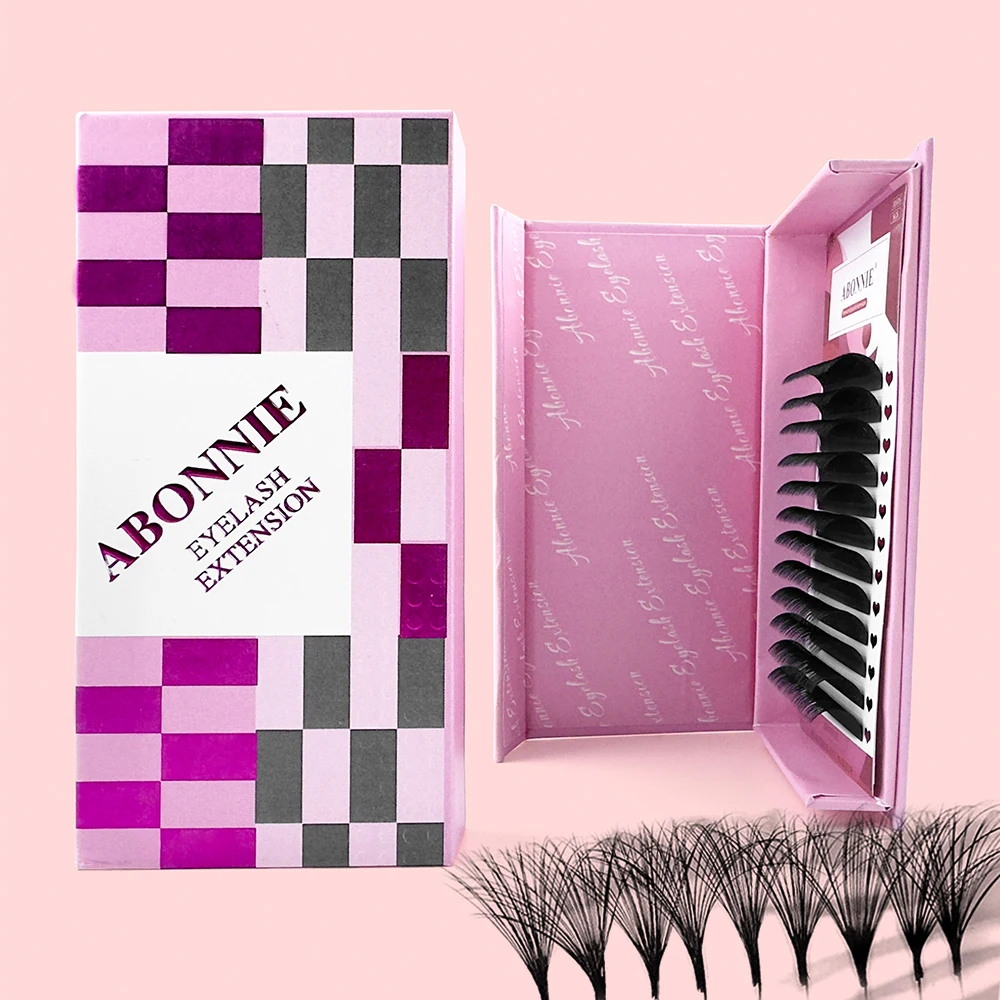 Abonnie CC U L M curl lash extensions 0.02 0.03 0.05 mega volume matte black eyelash extensions dark matte cashmere lash trays