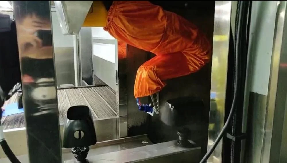 Six-axis automatic spray painting robot with electric gun for car toys camera phone shell bike stay bike crank