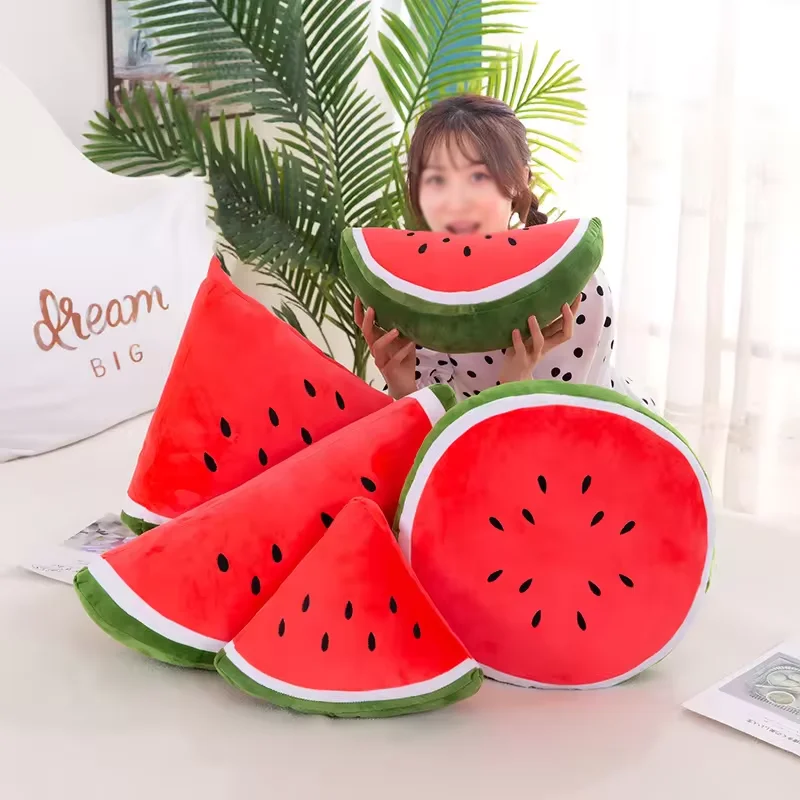 Cartoon Expression Stuffed Fruit Watermelon Cherry Pillow Toy Soft Plush Fruit Toy For Kids Gifts