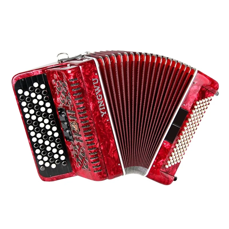 Parrot Brand YW-663 Accordion 69 Key 96BS Adult Beginner Exam Beginner Factory Direct Shipment Red Best selling accordion