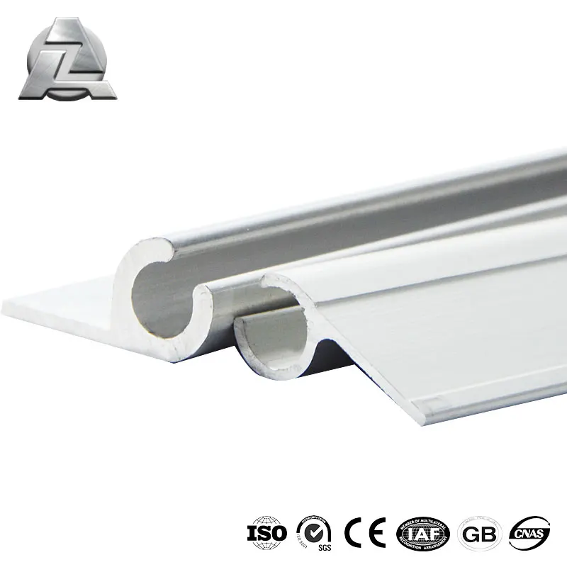 silver color anodizing ZJD-KS107 extrude aluminum awning keder rail track profile