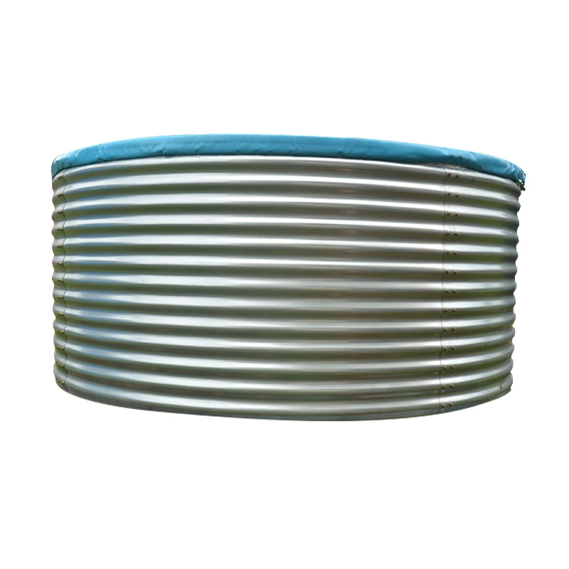 Corrugated plates water fishing silo tank Agriculture fish breeding tank Blue waterproof pool aquaculture fish farming