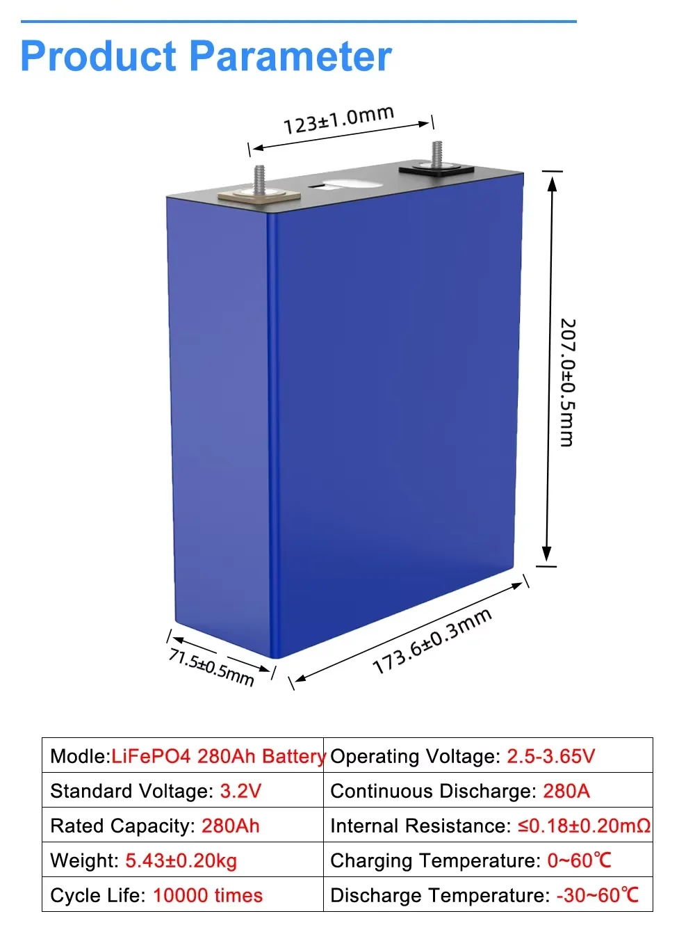 Hithium Lifepo4 280ah 10000 Cycle Life Hithium Lifepo4 Prismatic Battery Cell 3.2v Energy Storage Battery For Solar System