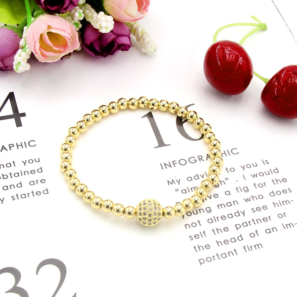 Guangzhou Jewelry Factory Stainless Steel Ball Crystal Bead Charm Bracelet