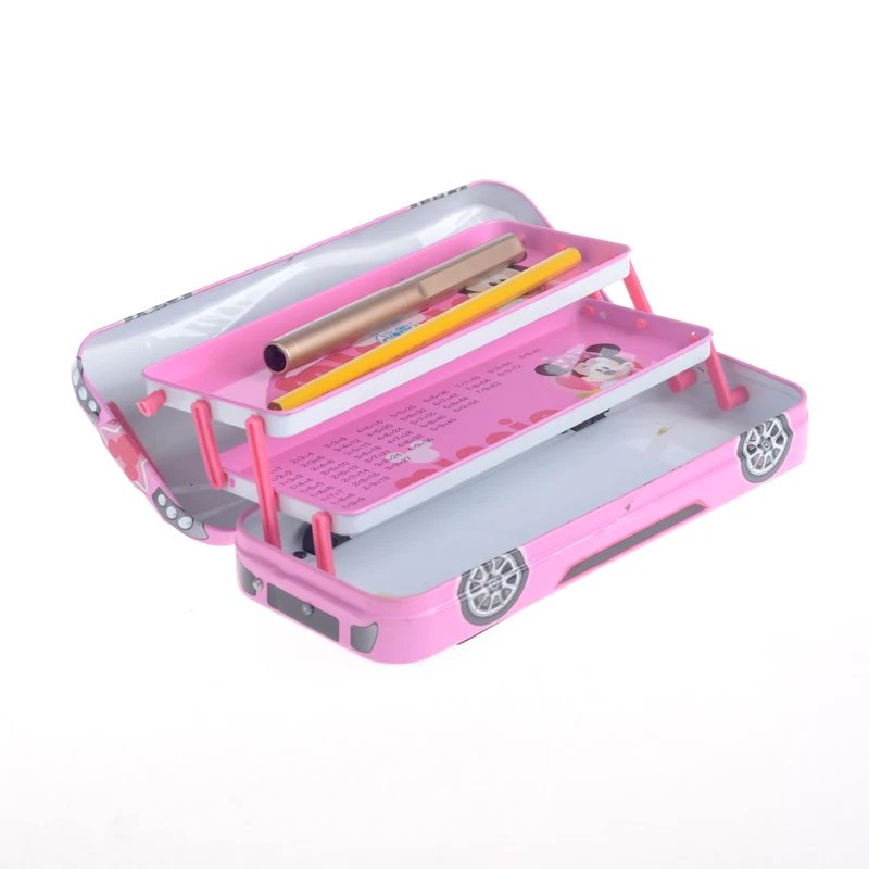 Colorful Two Layers Custom Metal Pencil Tin Box Tin Pencil Case for Kids Wholesale