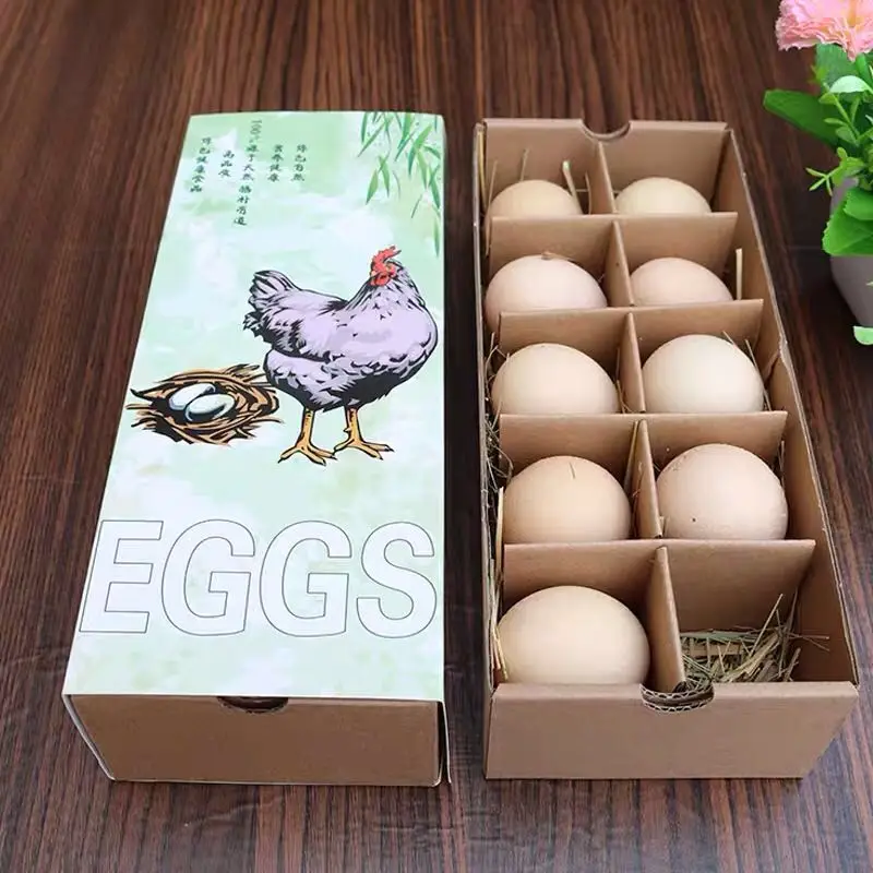 
Recycled kraft Paper Material Egg Use 10pcs Custom paper egg box 