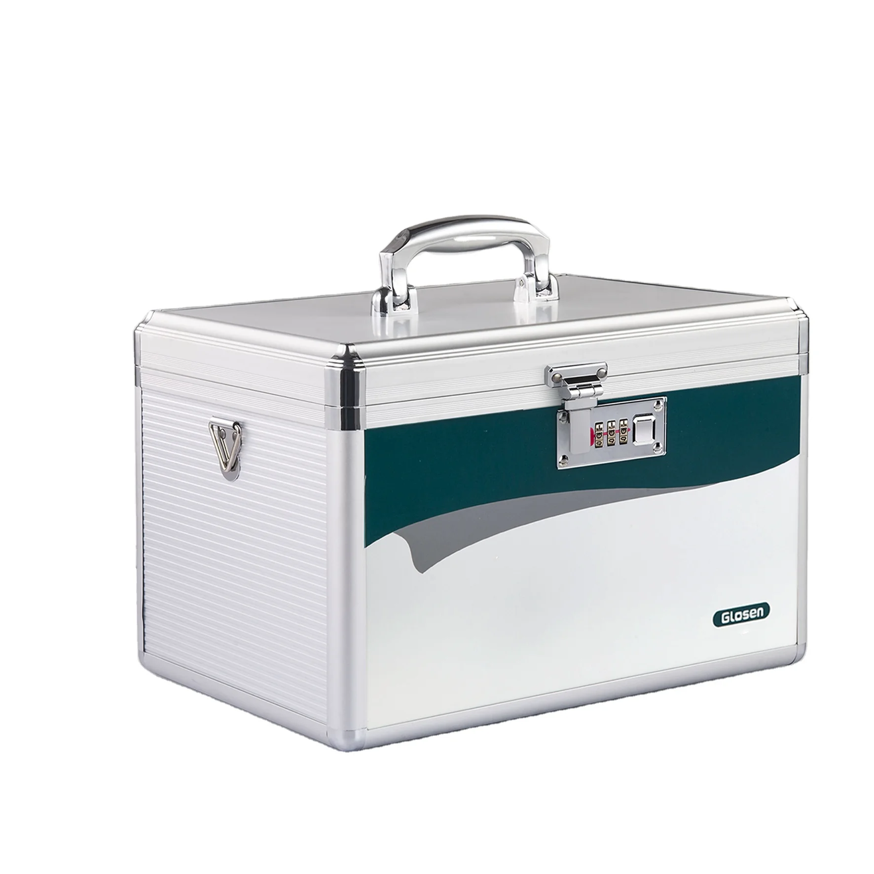 Security Lock Box With Key And Combination Lock Medical Equipment Empty Aluminium First Aid Box First Aid Box Aluminium