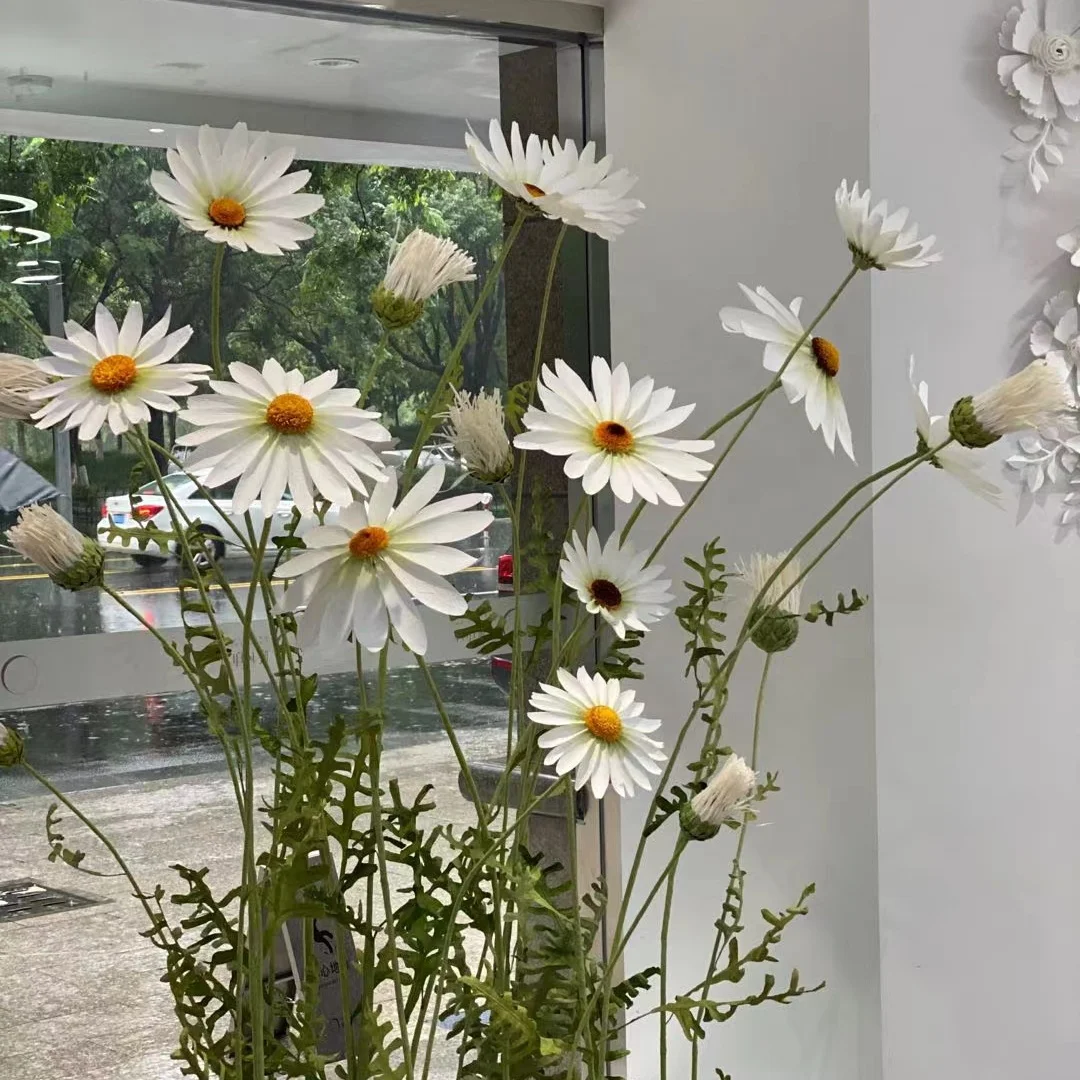 H-573 Giant paper daisy free-standing crepe paper flower set for window decor Wedding party Floral Set store display