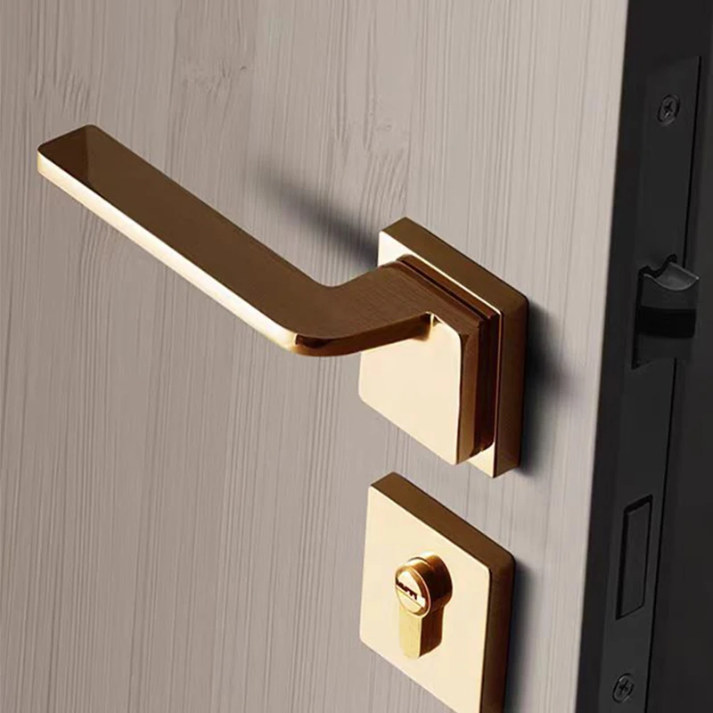 Modern Style PVD Gold interior wooden door lock/ door knobs for interior door