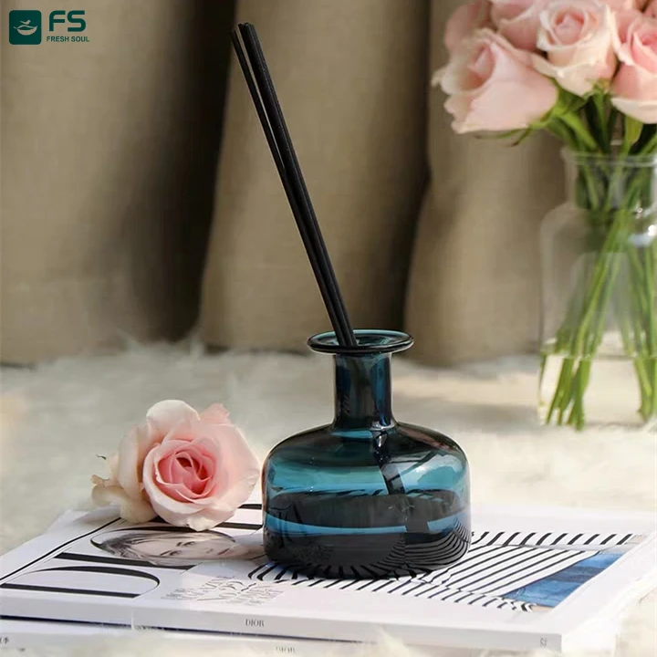 handmade glass Jadore charming fragrance glamour reed diffuser fiber wick home decoration
