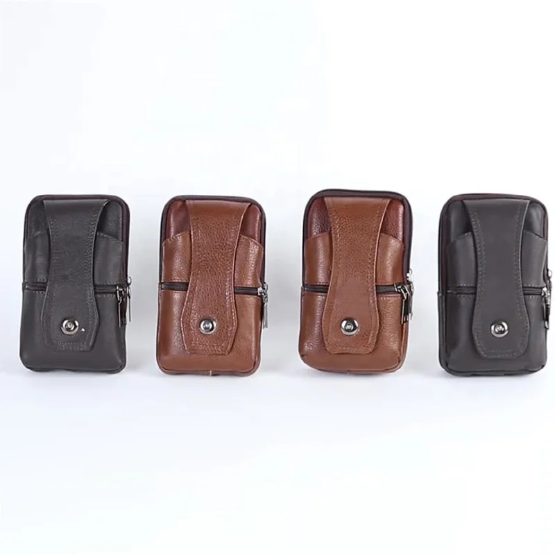 Wholesale High Quality Multifunctional Fashion Fanny Pack Gym Genuine Leather Mini Sport Waist Bags For Men