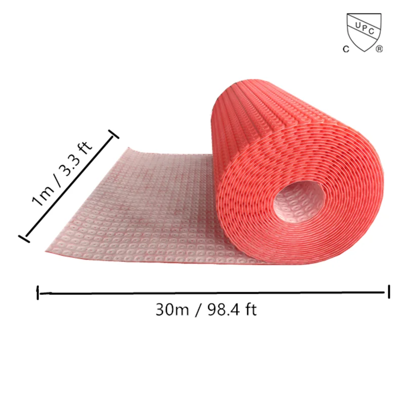 PP+PE Schluter-like Waterproofing Underfloor Heating Mat for electric heating system