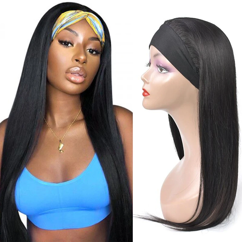 
Wholesale Cuticle Aligned Virgin Wig With Headband Attached Kinky Straight Afro Curly Headband Wigs Human Hair For Black Women 