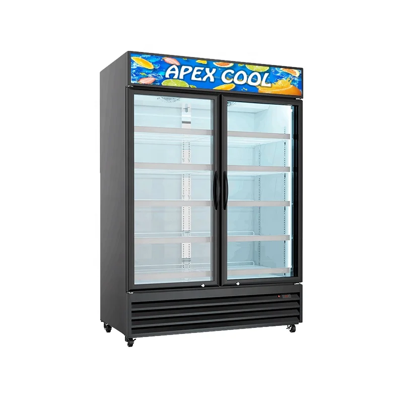 Apex Upright Commercial Beverage Display Cooler With Wheels