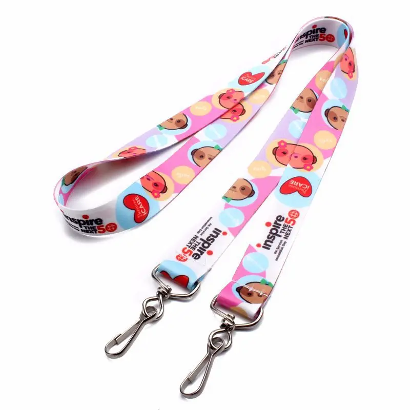 
Factory price fancy Dye sublimation badge reel lanyards with ID card holder 
