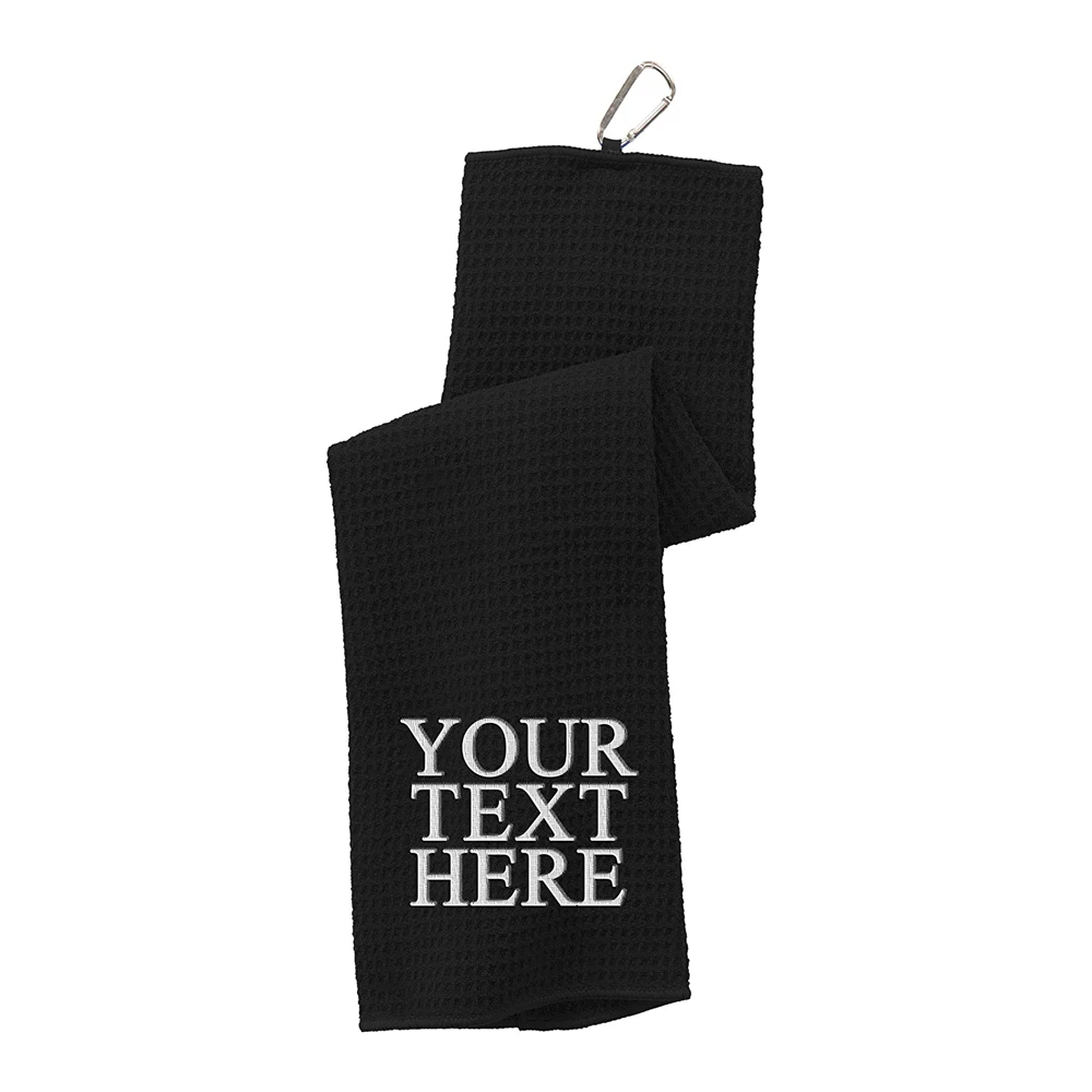 Premium wholesale quick dry accept custom logo embroidered golf towels waffle
