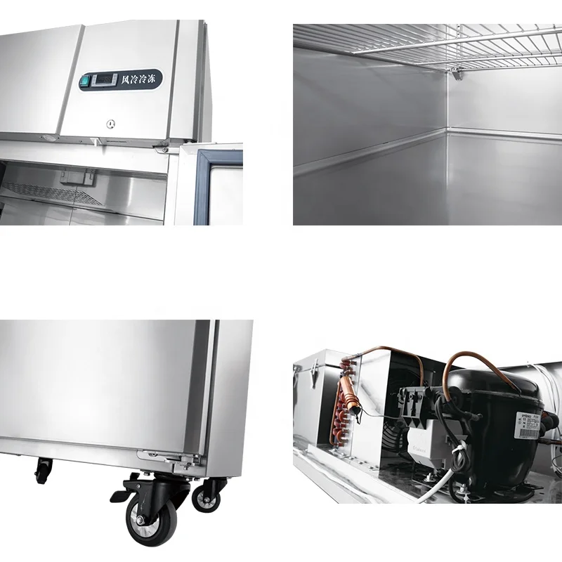 Good  price commercial 6 door stand top freezers refrigerators 400-1000L vertical chiller kitchen refrigeration equipment