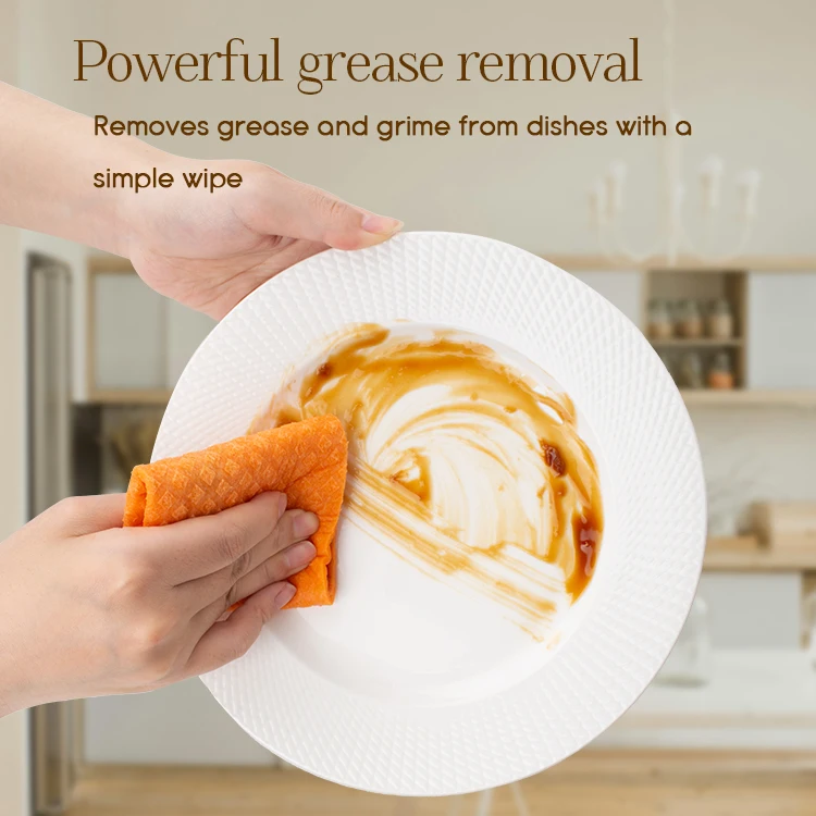 Eco friendly cotton wood pulp hand towel reusable cellulose cleaning absorbent swedish sponge cloth