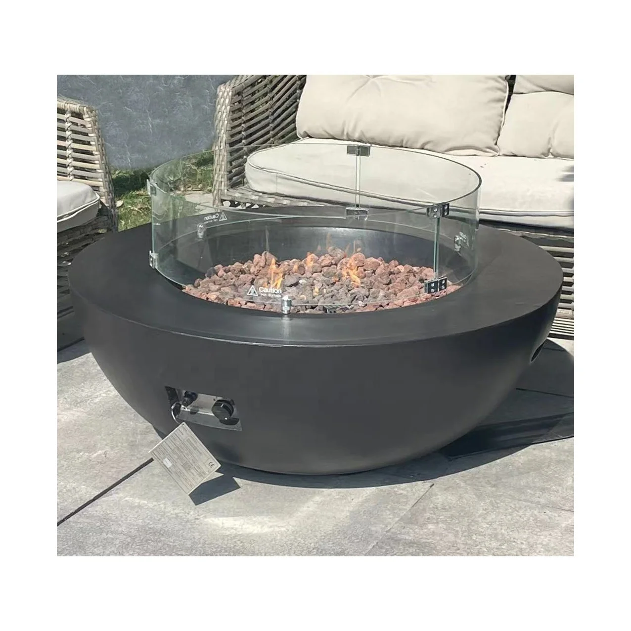 CG001-24 outdoor propane gas patio fireplace Stainless steel metal GFRC/GRC indoor gas fire pit
