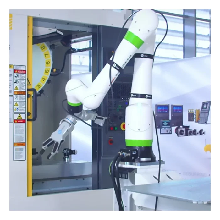 Material Handling  Collaborative Robot With Onrobot Vacuum Gripper On The Robot End Effector For Handling Container Rice Bags