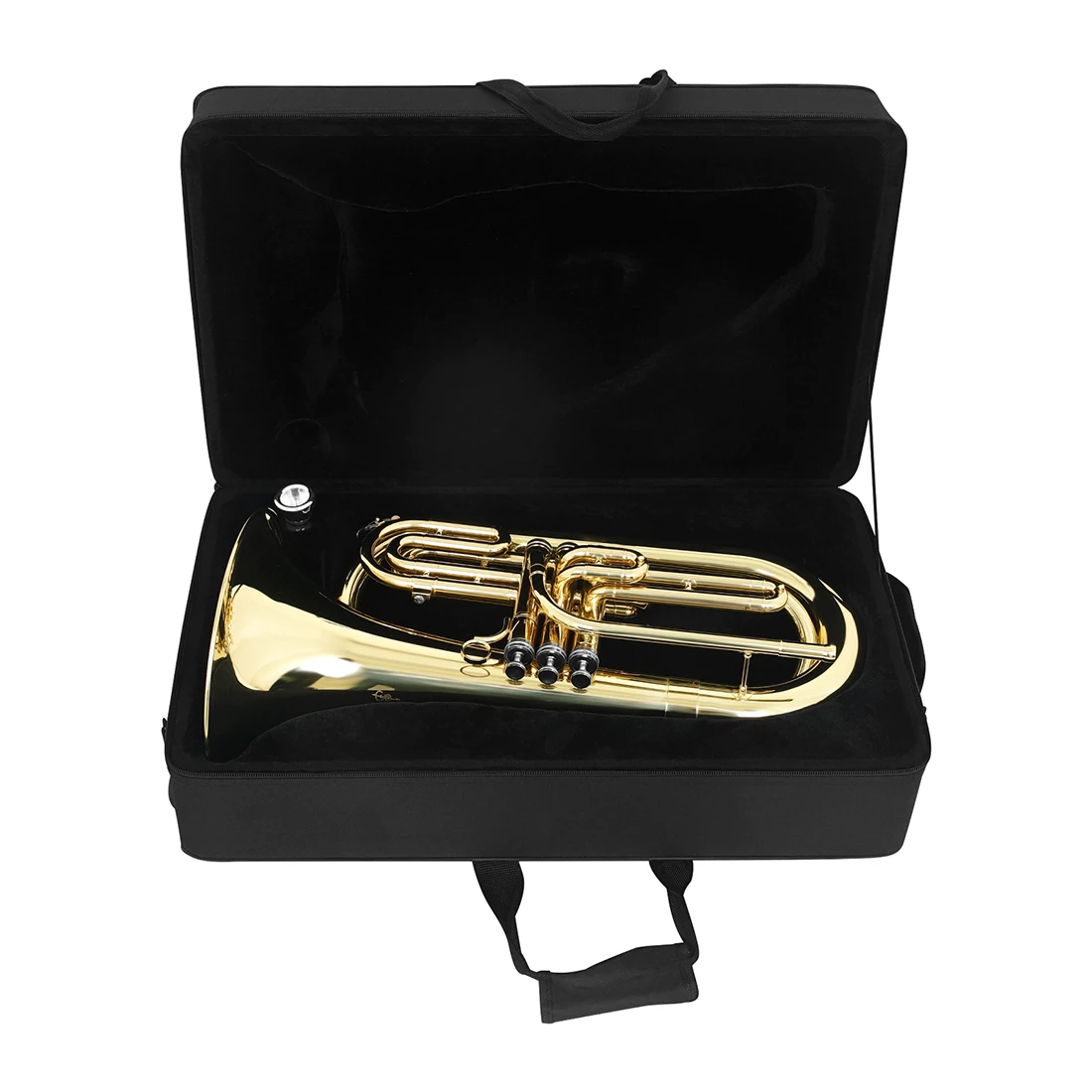 Factory OEM High Quality Professional Brass Tube Body Gold Three Vertical Key Bb Tone Marching Trombone With Case