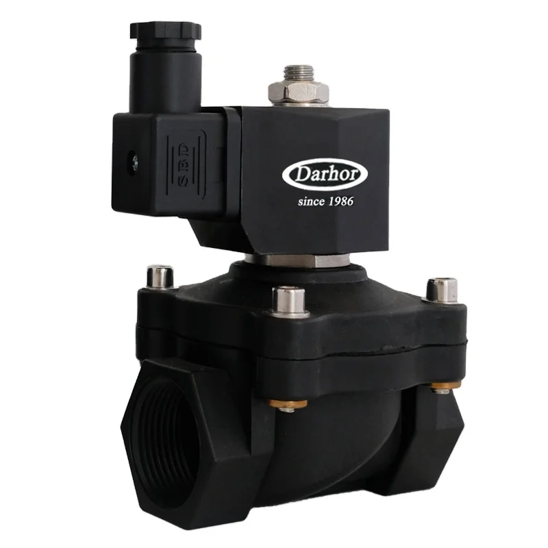 Нормально Закрытая Магнитная диафрагма DN25, 220 В, 1 дюйм, пластиковый водяной электромагнитный клапан 12 В, 24 В