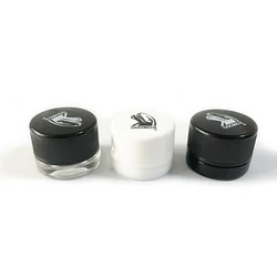 Wholesale 5ml Factory OEM Logo Luxury White Glass Round Medical Cream Jar Black Cap With CRC Lid