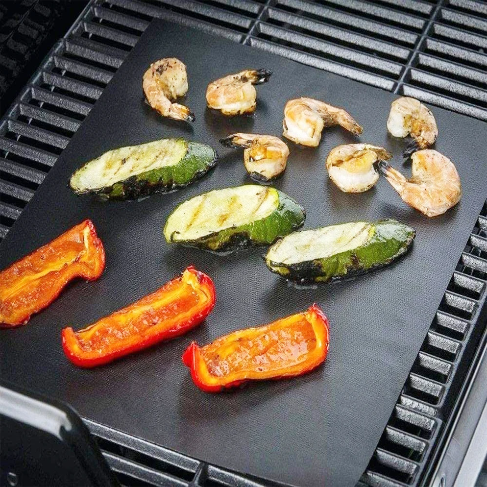 pfoa free Reusable Barbecue Cooking BBQ Grill Mesh Mat for Grilling