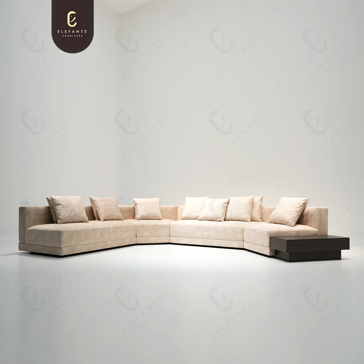 New Design Full Size Comfort U Shape Sofa High End Villa Living Room Furniture Modular Modern White Cream Luxury Sectional Sofa